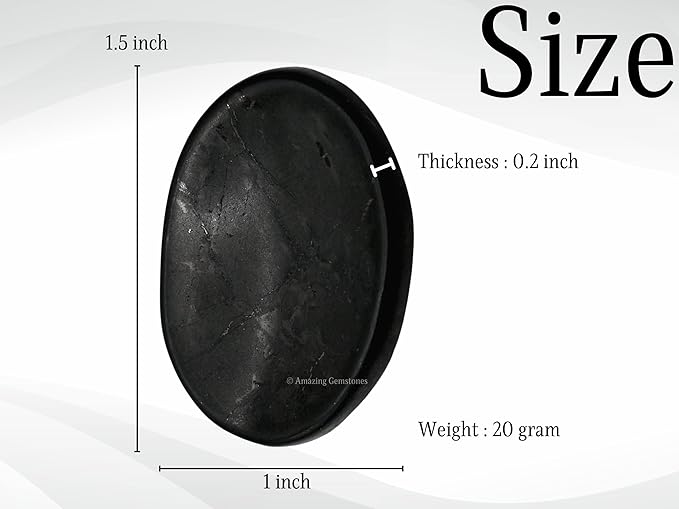 Amazing Gemstone Shungite Worry Stone Crystals and Healing Stones - Worry Stones for Stress Relief Gifts - Piedra Crystal Fidget for Meditation, Relaxation - Unique Stocking Stuffers