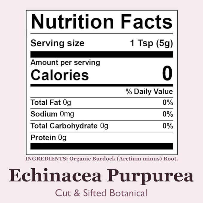 Organic Positively Botanicals Company, Echinacea Purpurea, Herbal Tea Loose Leaf Botanical, 16 Ounce