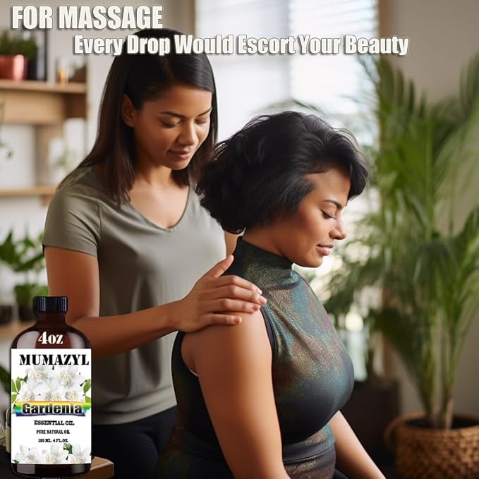 Gardenia Essential Oil, Gardenia Oil 4 Fl Oz 120ML for Diffuser Humidifier Yoga Cleaning DIY Candle Soap Making Essential Oils