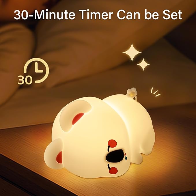 Cute Koala Night Light - Silicone 3-Level Dimmable Nursery Lamp with Timer, Rechargeable Touch Pat Light for Infants & Kids, Safe Breastfeeding Nightlight - Birthday & Baby Gift