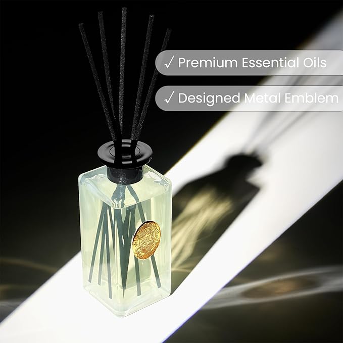 M&SENSE 10.14 oz Large Reed Diffuser Set | Creamy Vanilla Scent Oil Diffuser with Sticks | Hotel Collection Non-Toxic Essential Oil |for Bedroom Bathroom Living Room