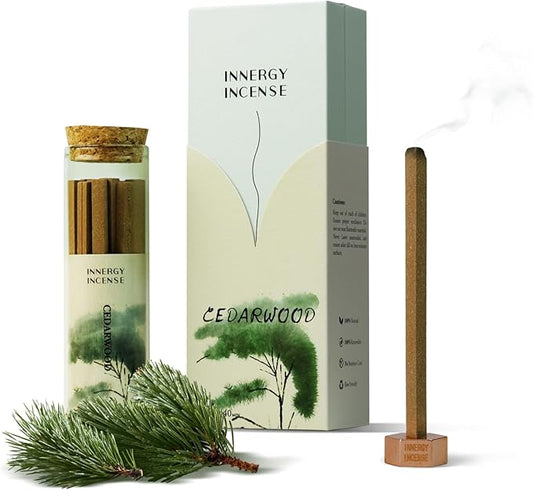 Focus & Purify - Innergy Cedarwood Incense Sticks, Natural Woody Aroma for Home Office