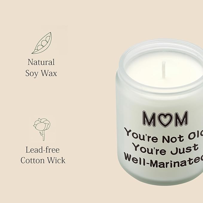 Lihome Birthday Gifts for Mom - Best Mom Gifts from Daughter Son, Funny Birthday & Mothers Day & Thanksgiving & Christmas Gifts, Vanilla Coconut Candles(7oz), Small, White, WhiteCandle-Mom01