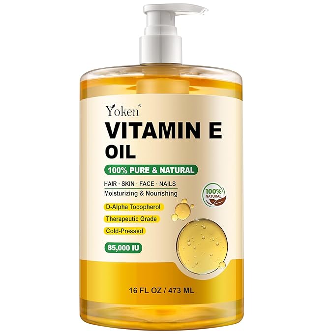 Vitamin E Oil 16 Fl Oz Organic Vitamin E Oil for Skin 85,000 IU Bulk Vitamine oils for Scars Hair,Face,Nail,Cold Pressed Hexane Free Formula Liquid Perfect Scalp Care Bath and Body oils