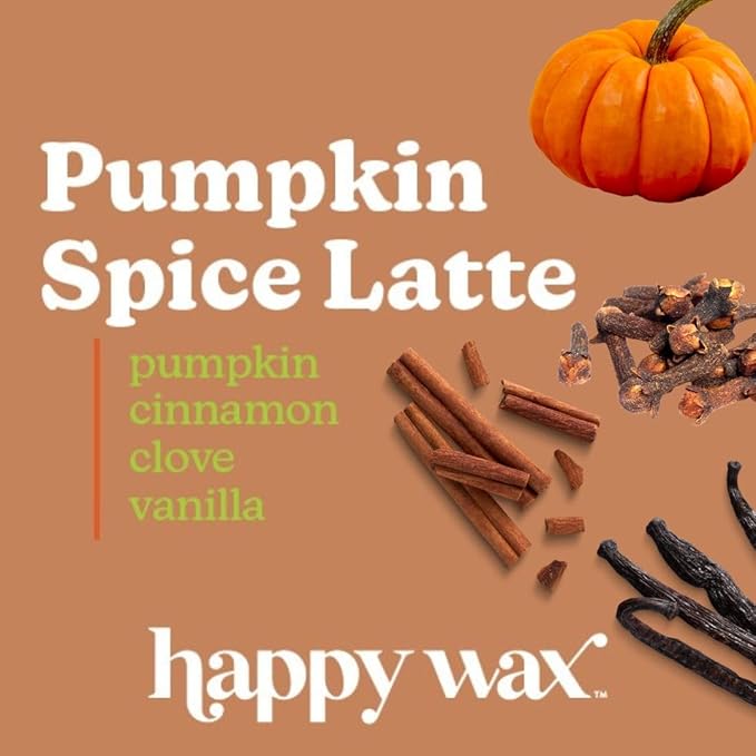 Happy Wax Pumpkin Spice Latte Bear Melts - Natural Fall Scented Soy Wax Infused with Essential Oils for Warmers (8 oz Pouch)