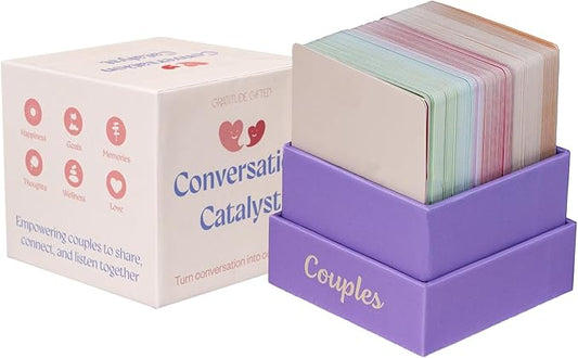 Gratitude Gifted Conversation Catalyst Couples - 150 Questions to Deepen Connection –Fun Relationship Building Activity for Partners, Romantic Date Night Ideas, Unique Couples Gift