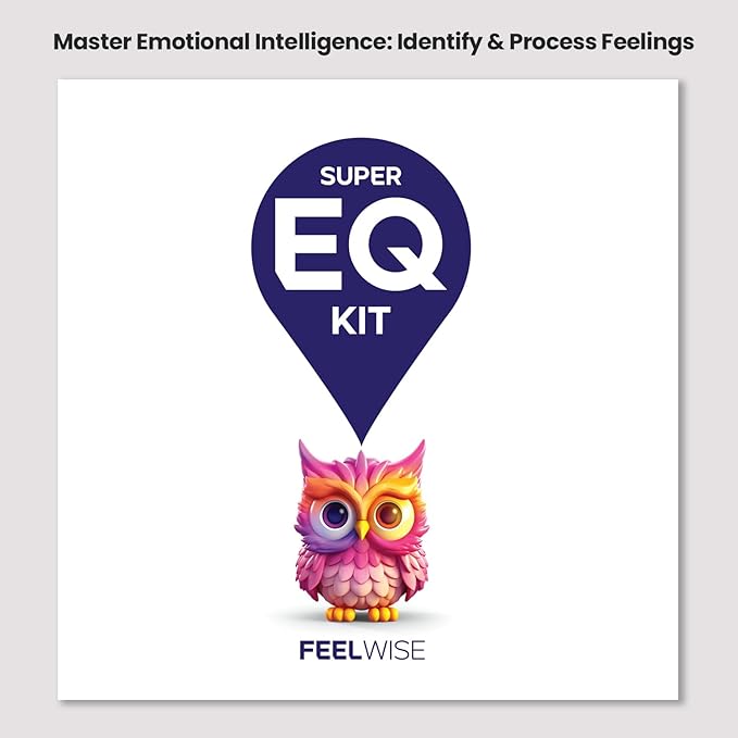 FeelWise Super EQ Kit - For Building Emotional Intelligence - Thirteen 12" Round 2-sided Emotion Wheels w/ Storage Envelope & Instructions - Emotion Learning Games for Kids, Parents, Professionals, Teachers, School Counselor - Screen-Free Activities