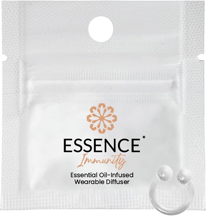 Essence Wearable Aromatherapy Nasal Diffuser – Immunity Blend Essential Oil Nose Ring – Personal Scent Clip for Travel, Work & Everyday Use – Made in USA