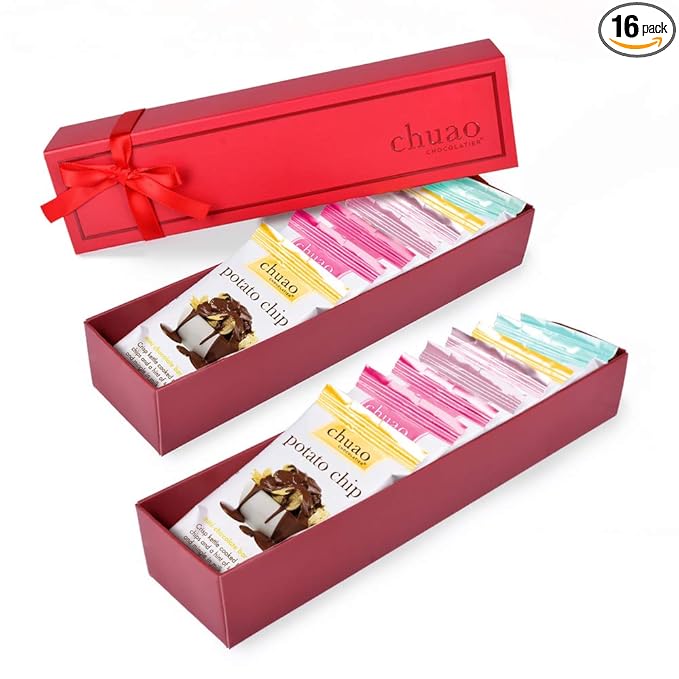 Chuao Chocolatier Milk Chocolate Mini Gift Box | Gourmet Chocolate Assorted Bars European No Preservatives | For Gift Baskets, Christmas, Valentines Day, Birthday, Thank You, Care Package | 16 Pieces