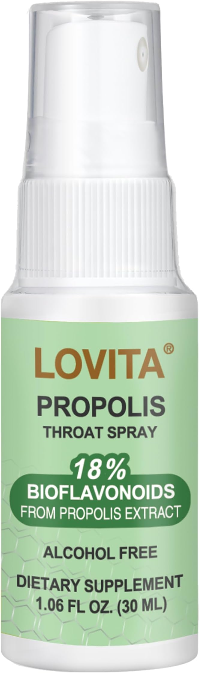 Lovita Bee Propolis Throat Spray, 18% Bioflavonoids, Alcohol-Free, Immune Support, Throat Soothing, Antioxidant, Gentle Taste, 1 Fl Oz (Pack of 1)