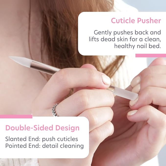 Bona Fide Beauty Handmade Czech Glass Manicure Pedicure Gift Set for Women, 4PC Gift Set in Rose Gold with Glass Foot File, Cuticle Pusher, Mini File and Regular Nail Filer