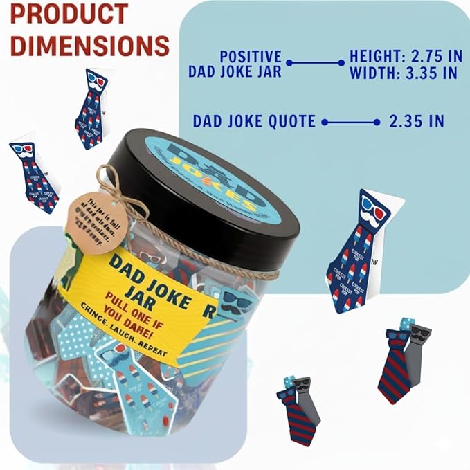 60 Dad Jokes Cards Jar, NFC 1000 Dad Jokes Bracelet, Funny Birthday Gift for Dads Men, White Elephant Gifts for Adults, Men Granpa Gift, Funny Gag Gifts