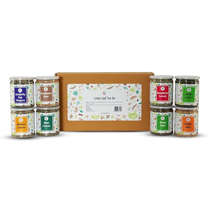 Loose Leaf Tea Set | Upto 450 Servings | Set of 8 teas for Wellness and Flavor Enthusiasts | Experience Blissful Infusion & Refreshing Aromatic Teas! | 100% Natural Ingredients | by Yogi's Gift®