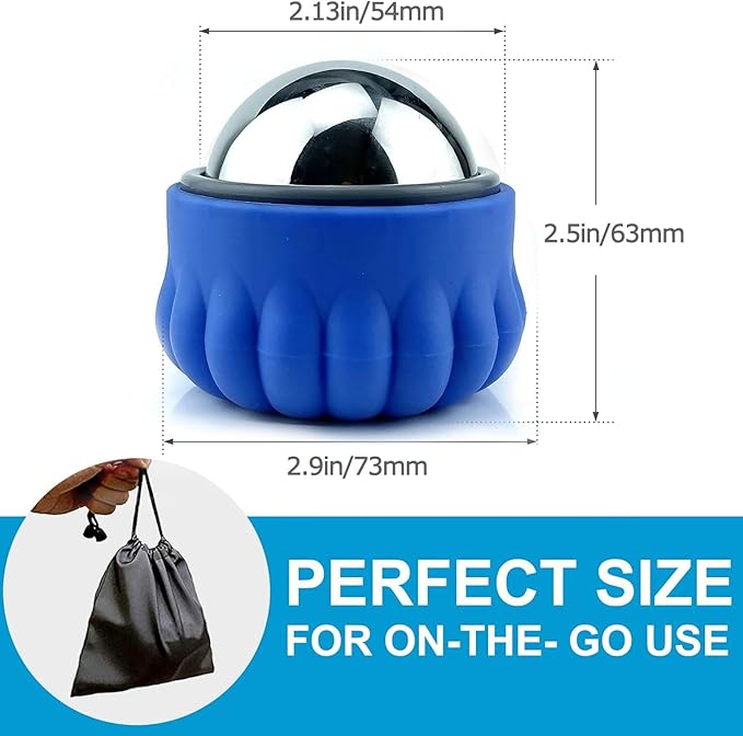 Everjoys Massage Ice Roller Ball, Cold & Heat Therapy Relief Massager, Deep Tissue Massage Pain Relief, Massager Tool for Back/Neck/Body/Face/Foot Pain, Muscles Recovery