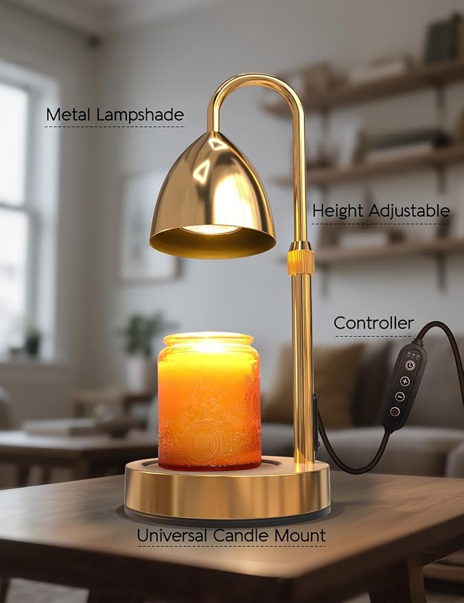 Candle Warmer Lamp with Timer Dimmable, Lamp Candle Warmer Birthday Gifts for Women, Adjustable Wax Melter Warmer for Jar Candles, House Warming Gift Home Decor