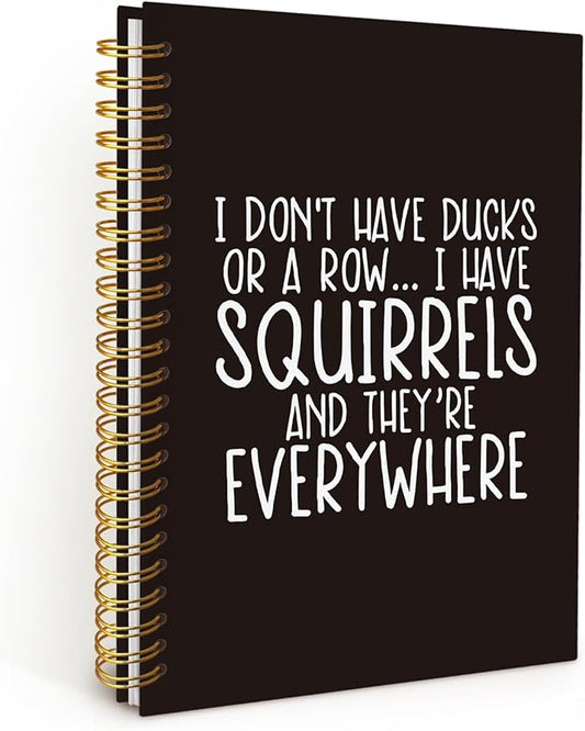 Funny Office Spiral Notebook, Work Journal Notebook for Women Men Coworkers, Funny Office Supplies, I Don't Have Ducks or a Row Hardcover Notebooks 5.5x8.3