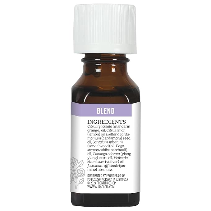 Aura Cacia Love Potion Essential Oil Blend | Romantic Aromatherapy with Jasmine, Ylang-Ylang, Sandalwood, Patchouli, Mandarin, Lemon, Cardamom, Vetiver | 0.5 Fl Oz (Pack of 1)