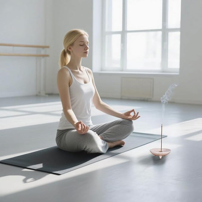 Incense Holder, Ceramic Burner Bowl with 9-Hole Insert, Tripod Design & Ash Catcher, for Sticks, Cones, Sage & Palo Santo – Handmade, Heat-Resistant & Easy to Clean, 6.15-Inch (White)