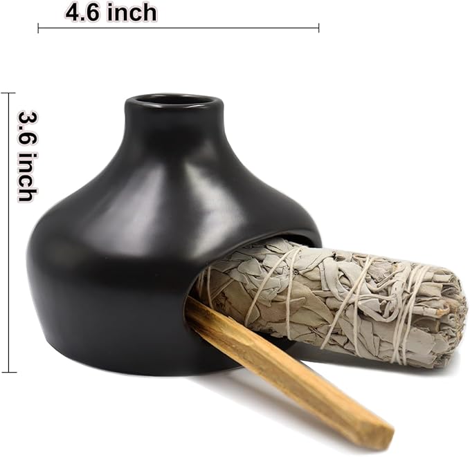 Palo Santo Holder, Incense Burner Zen Decor, Smudge Bowl for Meditation Yoga, Chimeneas Incense Holder, Handmade Ceramic Incense Holder Ash Catcher