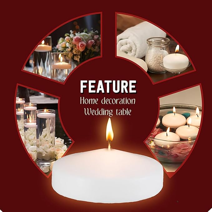 24-Pack 3-Inch Floating Candles – Elegant, Smokeless & Dripless for Weddings, Parties & Home Decor