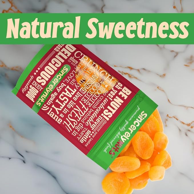 Sincerely Nuts - Dried Turkish Apricots | Two Lb. Bag | Healthy Pitted Apricot Fruit | Raw Vegan Snack | Dehydrated | Sweet Gourmet Snacking Food | Kosher and Gluten Free