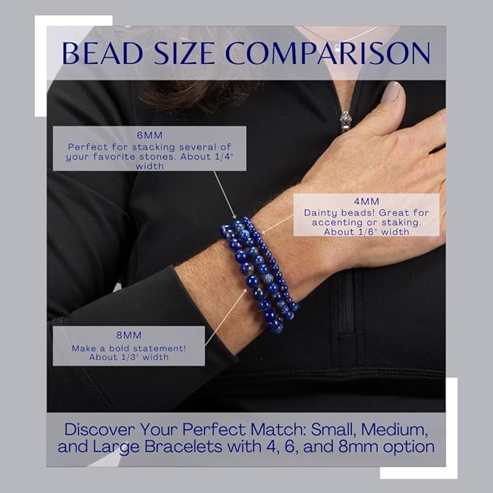 Cherry Tree Collection - Small, Medium, Large Sizes - Gemstone Beaded Bracelets For Women and Men - 8mm Round Beads