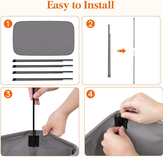 Lifewit 2 Pack Slim Laundry Hamper, Collapsible Narrow Laundry Basket, Small Tall Dirty Clothes Hampers with Handles for Bathroom Bedroom College Dorm, Grey, 65L