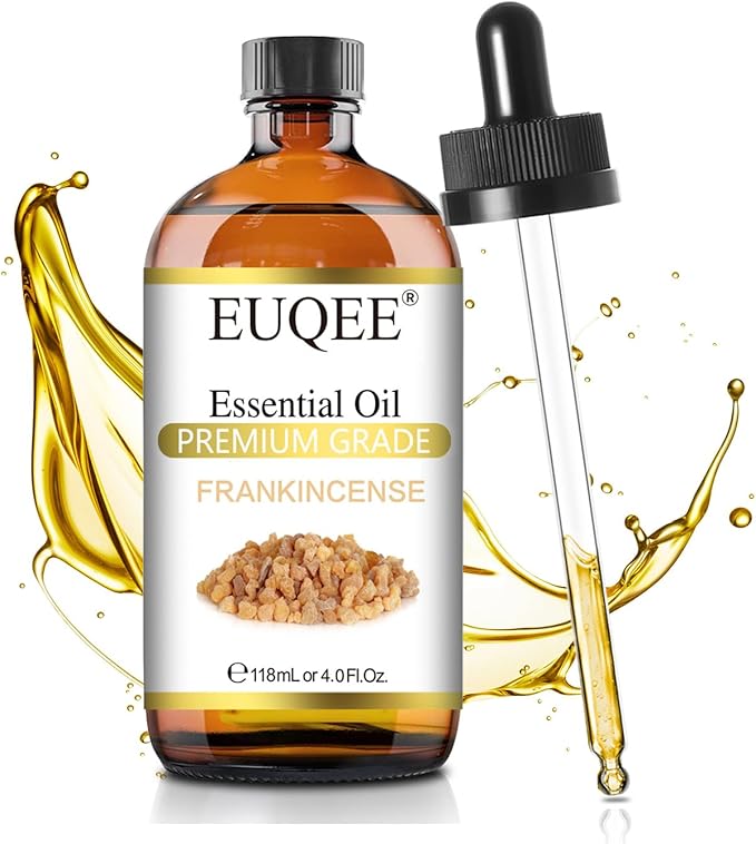 EUQEE Frankincense Essential Oil 118ml Large Bottle Pure Frankincense Oil with Glass Dropper Great for Aromatherapy, Diffuser, Soap Making - 4 Fl.Oz