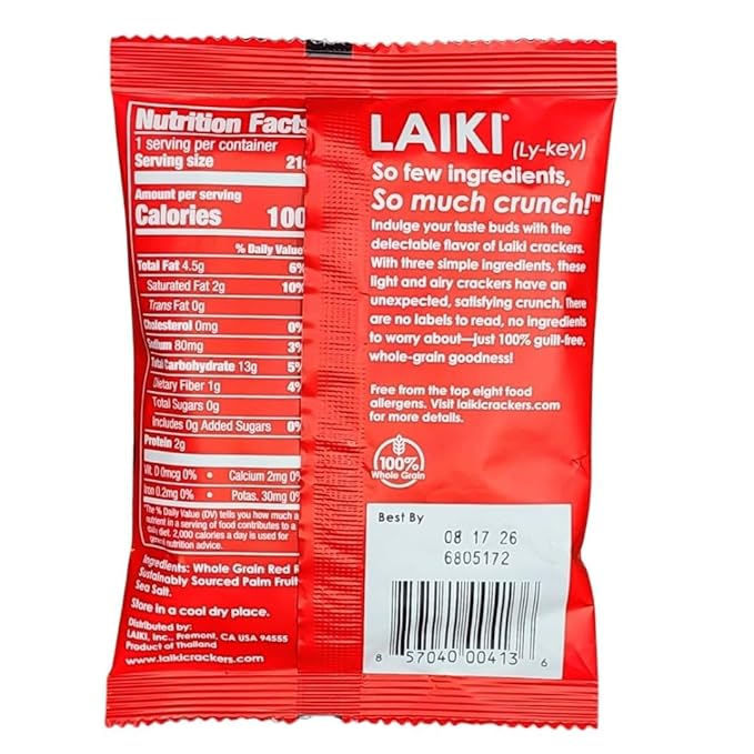 Gluten Free Rice Crackers - Red | Low Sodium Healthy Snack | Vegan SEED-OIL FREE Snack | NON-GMO | GF Snack for Adults | Diabetic Friendly | Gluten Free Variety Pack | Clean & Vegan | Party Snack | Pack of 30