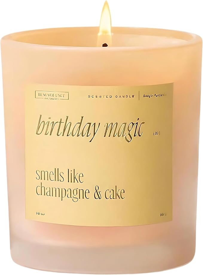 Benevolence LA Birthday Magic Scented Candles | 10 oz, 40-50 Hour Burn | Gifts for Women | Celebration Candle for Best Friend, Mom | Unique Womens Birthday Gift - Smells Like Champagne & Cake