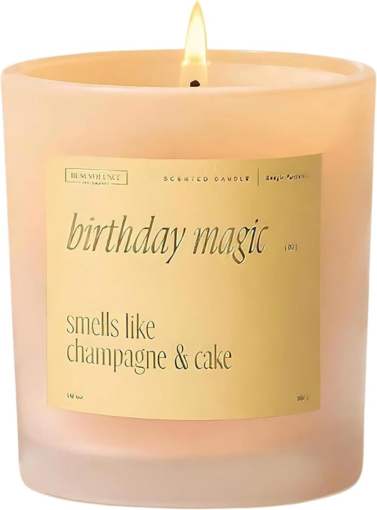 Benevolence LA Birthday Magic Scented Candles | 10 oz, 40-50 Hour Burn | Gifts for Women | Celebration Candle for Best Friend, Mom | Unique Womens Birthday Gift - Smells Like Champagne & Cake