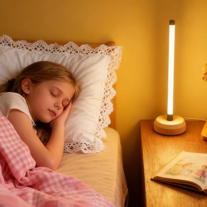 Bedside Table Lamp for Bedroom , 3-Color Temperature Lamp,Bedroom Bedside Night Light, Dimmable Led Lighting, Small Table Lamps for Living Room OfficeCreative Home Decor, Unique House warmging Gif