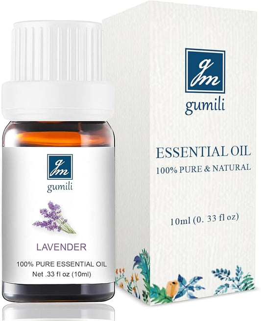 Lavender Essential Oil - Pure Organic Lavender Oil for Skin, Hair, Diffuser, Spray, Roll On, Body Massage - Floral Scent, 10mL