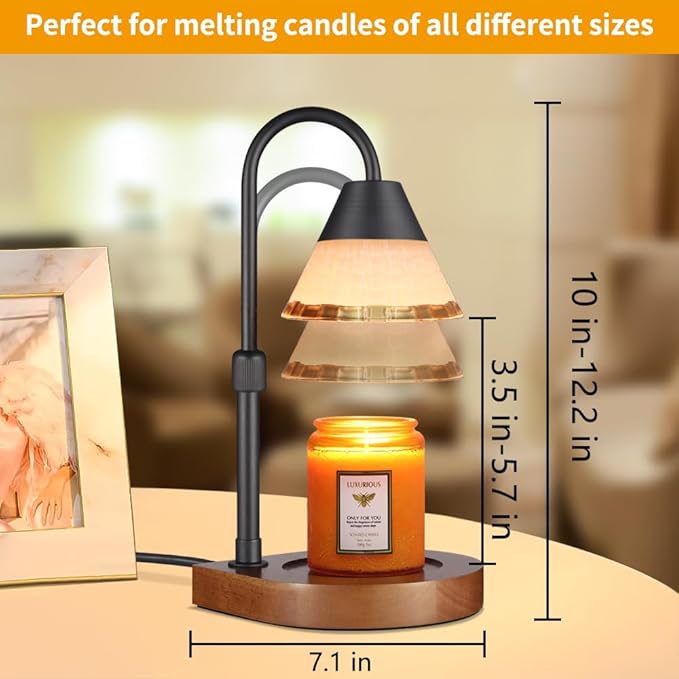 Candle Warmer Lamp with Timer, Dimmable Electric Candle Warmer,Candle Melter for Scented Candles Top-Down Candle Melting,Home Decor Mothers Day Birthday Gifts for Women Mom Grandma(White Glass)