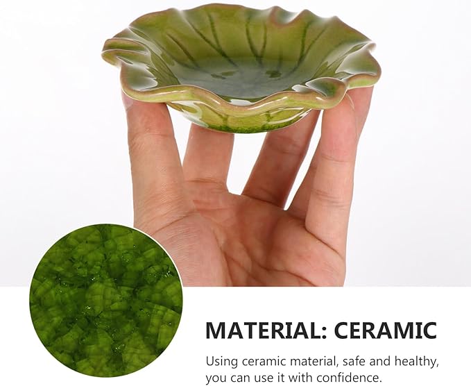 Ceramic Dish for Electric Oil Burner Warmer Diffuser Bowl Holder Essential Oil Plate Ceramic Oil Warmer Tealight Candle Holder Bowl Home Decoration Green