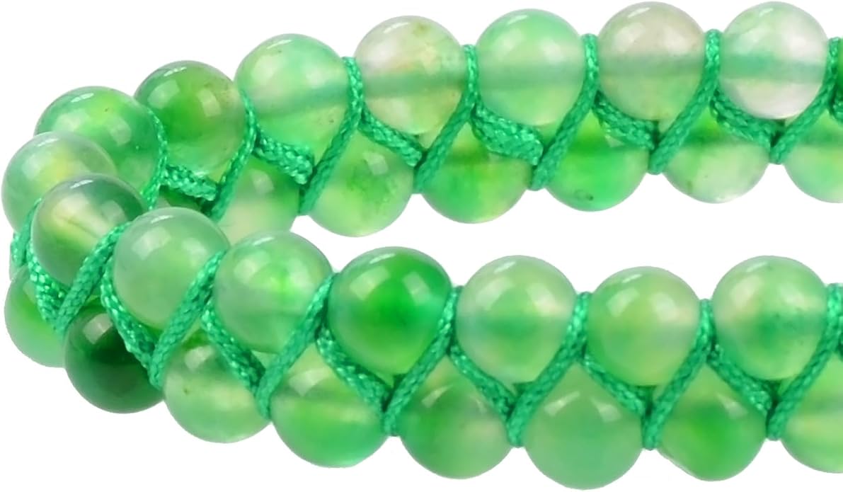 MASSIVE BEADS Double Layer Natural Chakra Healing Power Crystals Macrame Bracelet Yoga Stone Beads Gemstone Meditation Relax Anxiety Bangle for Unisex Women Men