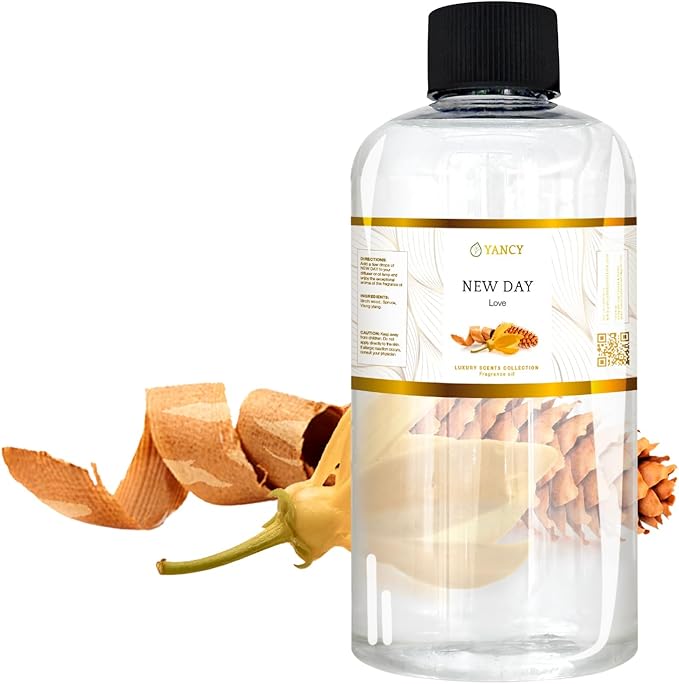 YANCY New Day Luxury Collection Fragrance Oil (8 oz), Uplifting Citrus and Floral Scent, Ideal for Diffusers, Oil Burners & Aroma Lamps, Refreshing Fragrance Oil for Morning Energy Boost