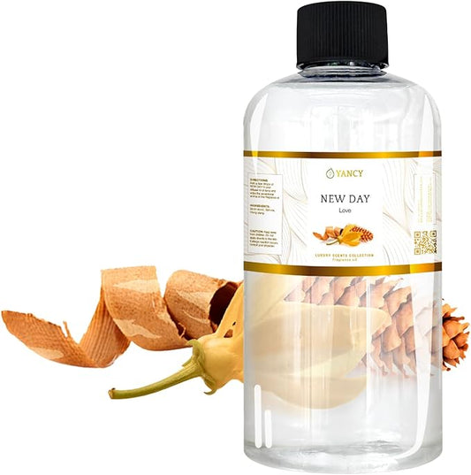 YANCY New Day Luxury Collection Fragrance Oil (8 oz), Uplifting Citrus and Floral Scent, Ideal for Diffusers, Oil Burners & Aroma Lamps, Refreshing Fragrance Oil for Morning Energy Boost