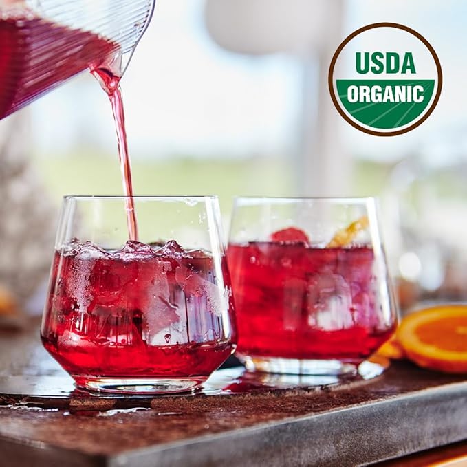 Grace Farms HIBISCUS ORANGE ORGANIC ICED TEA (Twelve 1qt. Brew Bags, 3 Gallons) | Refreshing, Tart and Vibrant, Naturally Sweet Sugar-Free | Easy Cold Brew