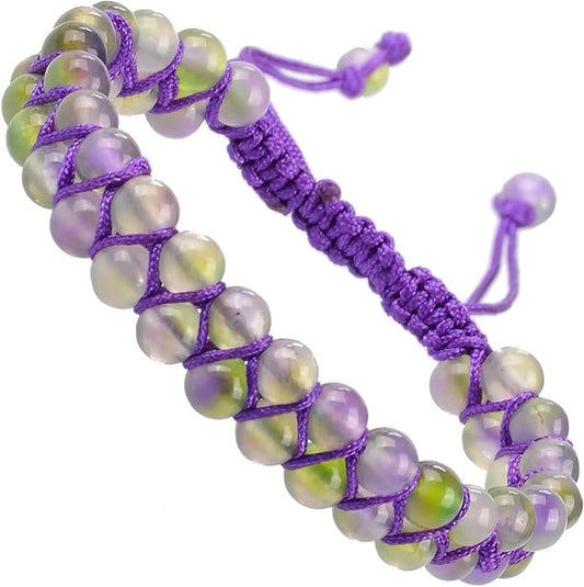 MASSIVE BEADS Double Layer Natural Chakra Healing Power Crystals Macrame Bracelet Yoga Stone Beads Gemstone Meditation Relax Anxiety Bangle for Unisex Women Men