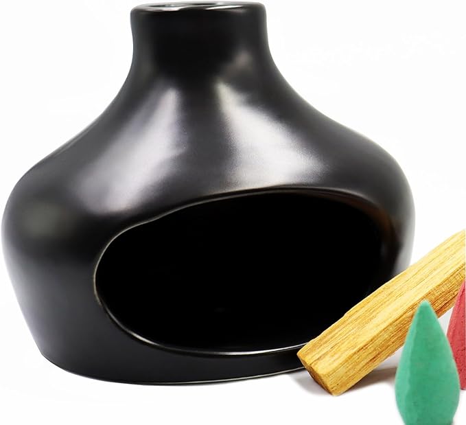 Palo Santo Holder, Incense Burner Zen Decor, Smudge Bowl for Meditation Yoga, Chimeneas Incense Holder, Handmade Ceramic Incense Holder Ash Catcher