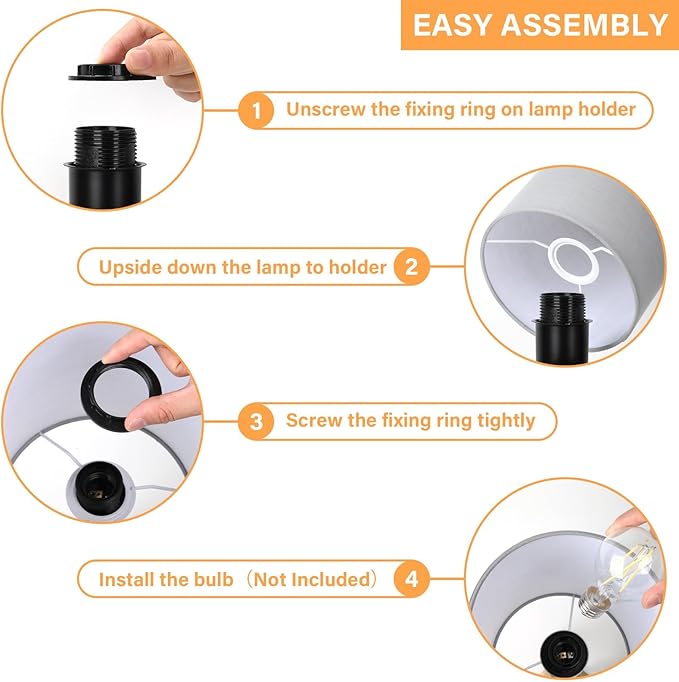 Brightever Small Bedside Table Lamp, Wooden Tripod Modern Table Lamp with Grey Linen Fabric Shade, Farmhouse Nightstand Lamp for Living Room, Bedroom, Home, Nursery, Office