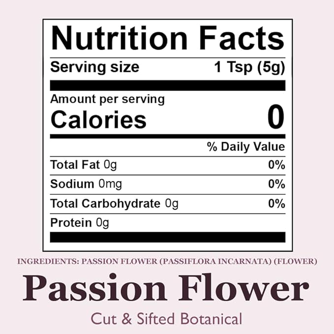Organic Positively Botanicals Company, Passion Flower, Herbal Tea Loose Leaf Botanical, 16 Ounce