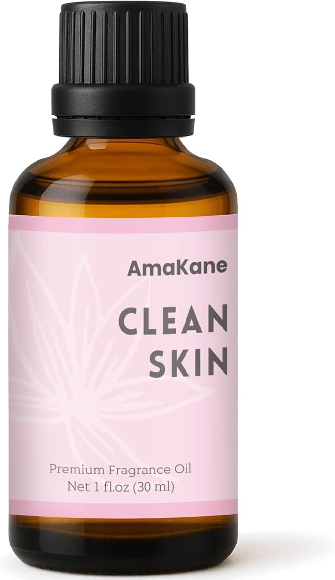 AmaKane Clean Skin Fragrance Oil 30ml, Clean Essential Oil, Fresh Floral Diffuser Oil for Home, Long-Lasting Aromatherapy Oil, Candle, Soap Making Scents