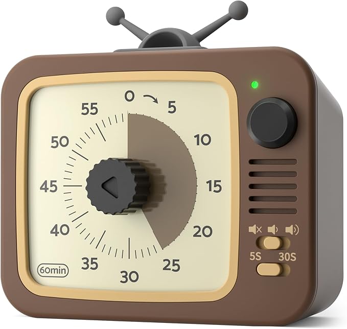 LIORQUE Visual Timer for Kids, 60-Minute Countdown Timers for Classroom Office Kitchen with Silent Operation, Kids Timer for Teaching with Cute Design