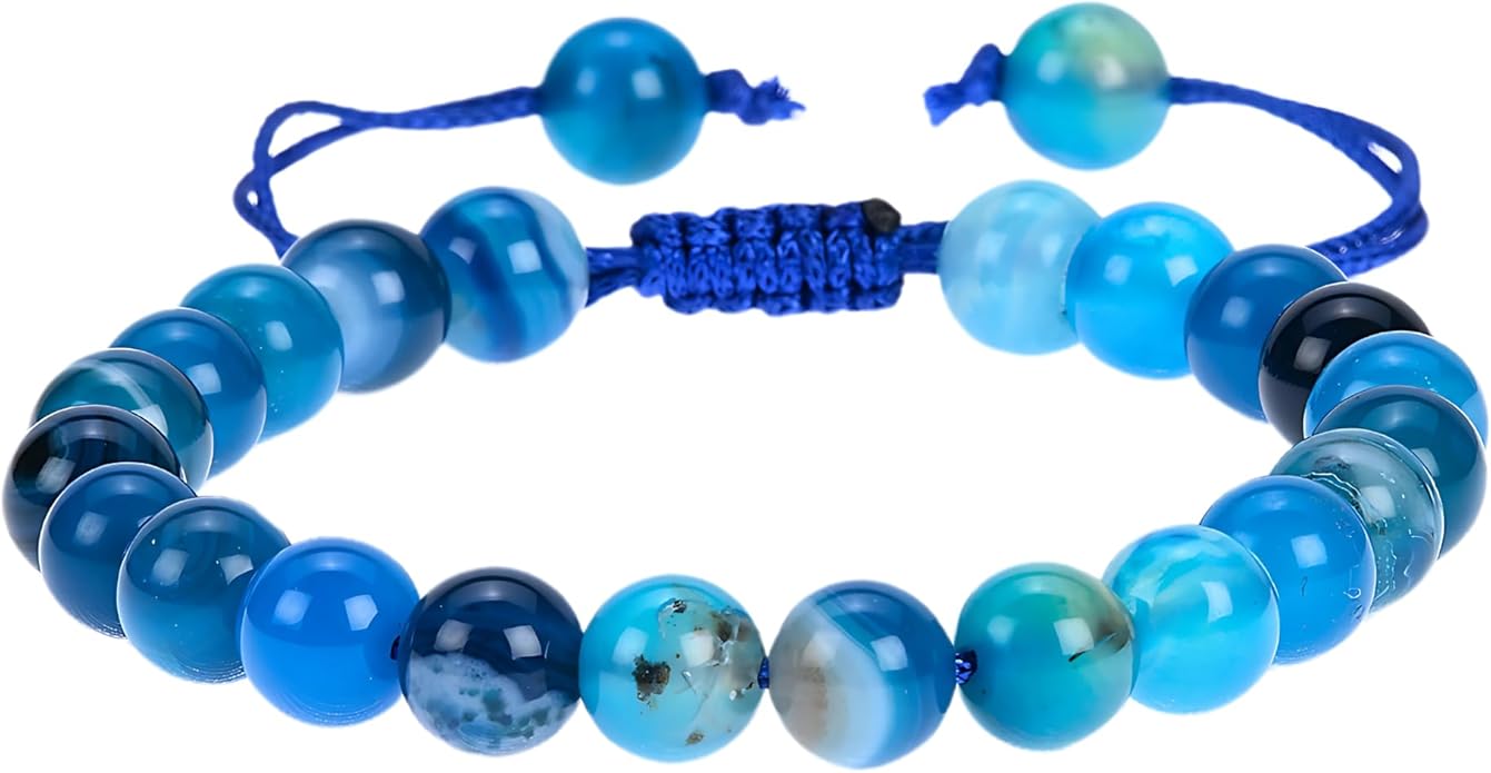 Energy Protection Crystal Handmade Adjustable Bead Bracelet Perfect for Men, Women’s Gift - Gemstone Healing Stretch Bracelet Pulsera Para Hombre Mujer Stocking Stuffer