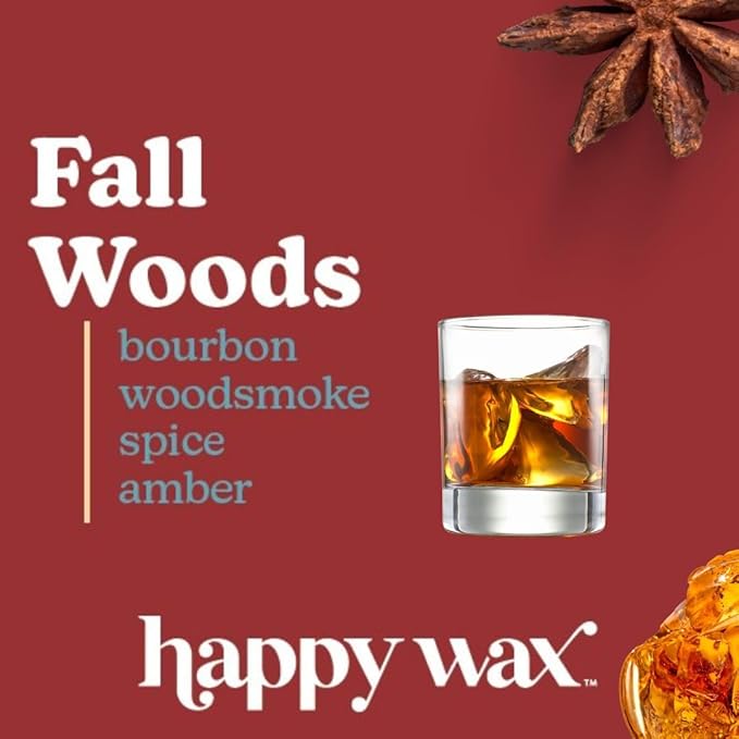 Happy Wax Fall Woods Scented Bear Wax Melts - Natural Strong Fall Infused with Essential Oils - Non Toxic and Pet Safe - for Use with Wax Warmers (8 oz Pouch)