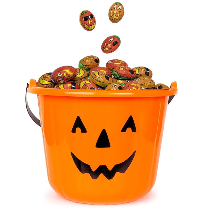 Fruidles Halloween Trick-Or-Treat Party Bag Fillers Pumpkin Pals, Individually Wrapped in Pumpkin Face Design Foils, Kosher Certified (2 Pounds) - Multicolor