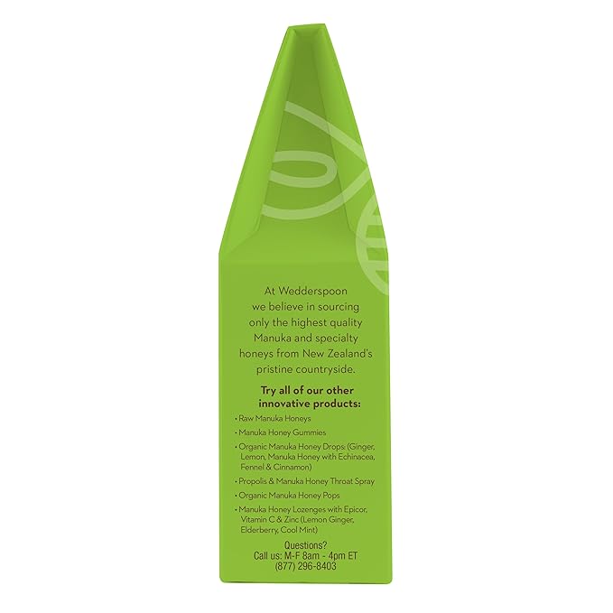 Wedderspoon Organic Manuka Honey Drops, Eucalyptus & Bee Propolis, 20 Count (4oz) (Pack of 1)| Genuine New Zealand Honey | Perfect Remedy For Dry Throats