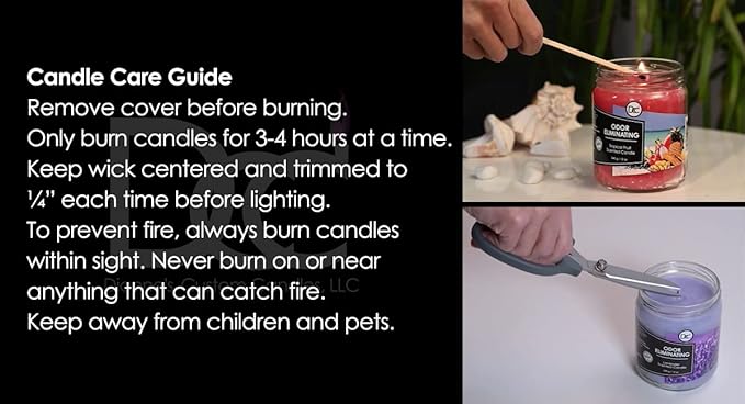 Fresh Linen Odor Eliminating Highly Fragranced Candle - Eliminates 95% of Pet, Smoke, Food, and Other Smells Quickly - Up to 80 Hour Burn time - 12 Ounce Premium Soy Blend